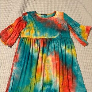 Colorful Tie-Dye Kids Dress